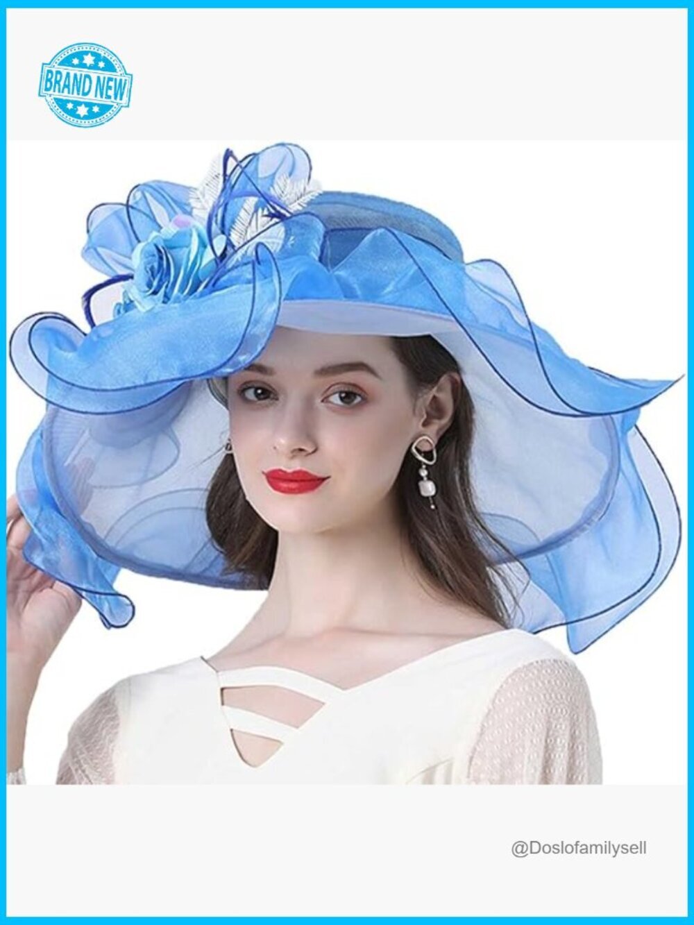 Wide Brim Fedora Derby Hat Floral Fascinator Sun Visor Ladies Church Party
